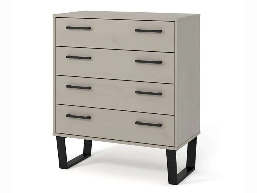 Core Core Texas Grey Waxed Pine 4 Drawer Chest of Drawers