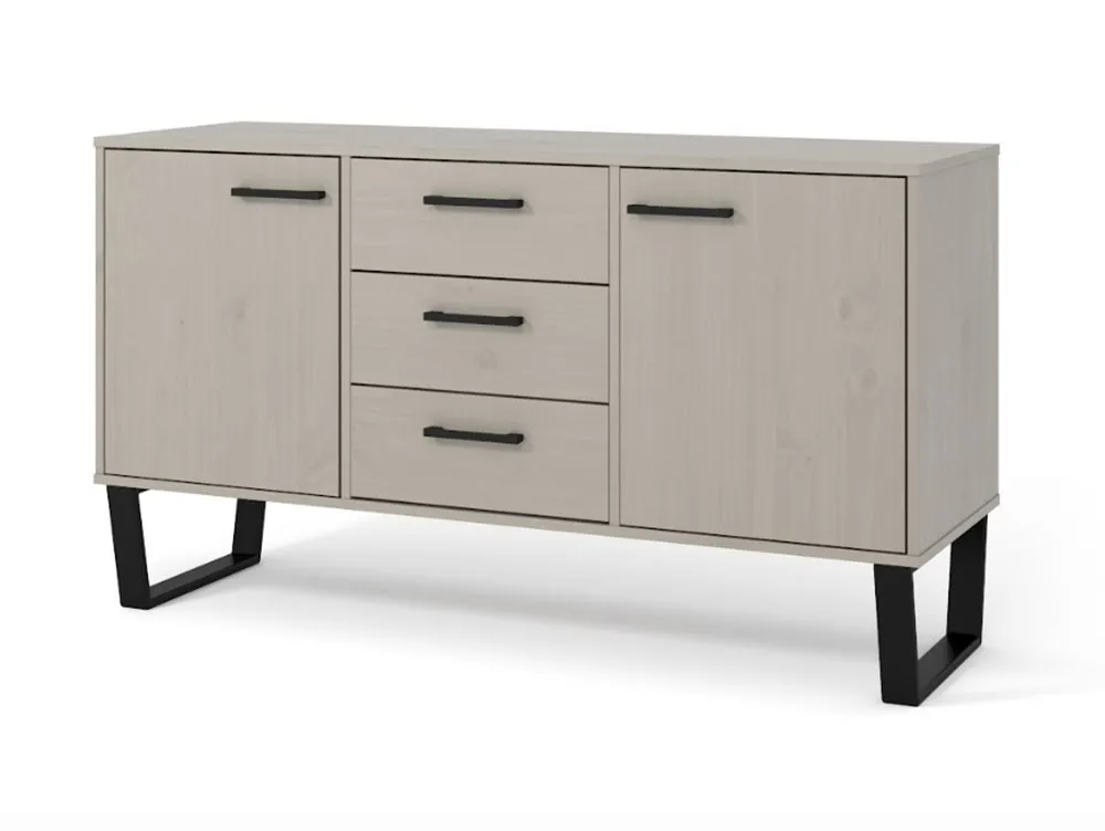 Core Core Texas Grey Waxed Pine 2 Door 3 Drawer Medium Sideboard