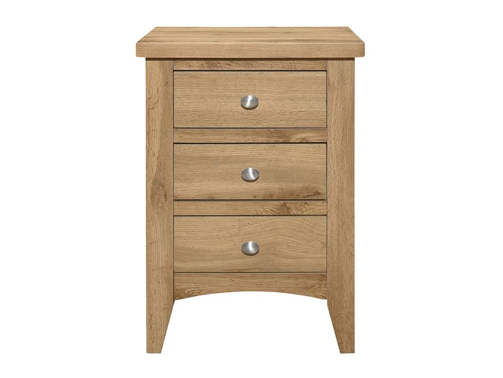 Birlea Birlea Hampstead Oak 3 Drawer Bedside Table