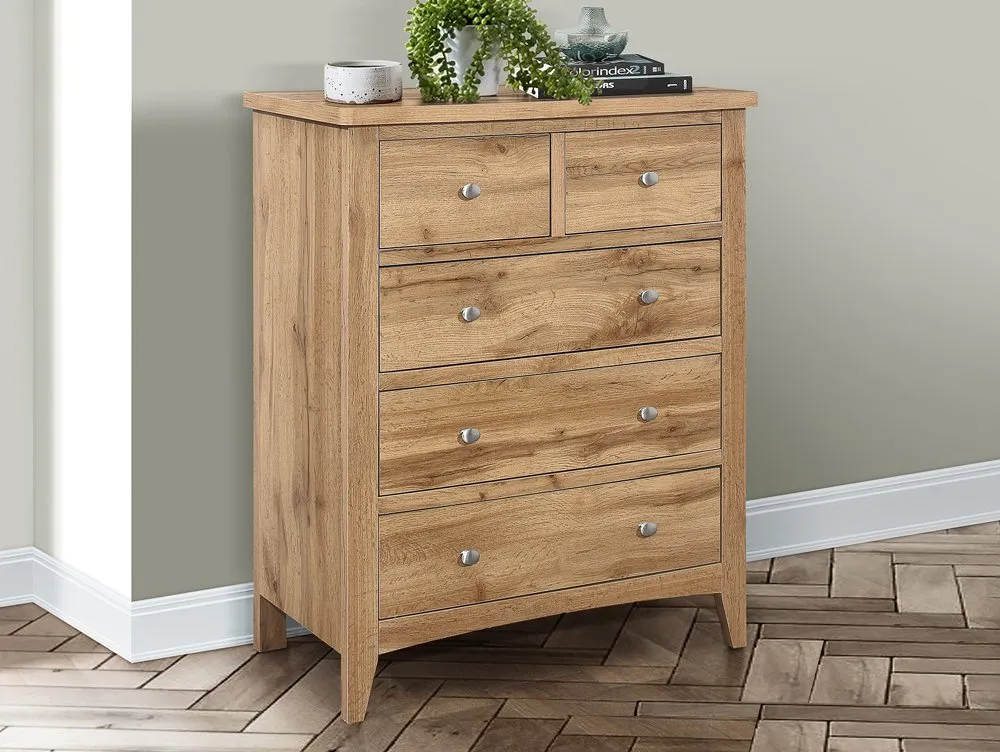 Birlea Birlea Hampstead Oak 3+2 Drawer Chest of Drawers