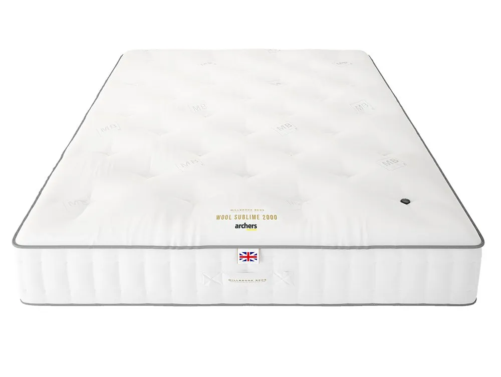 Millbrook Beds Millbrook Wool Sublime Pocket 2000 2ft6 Small Single Mattress