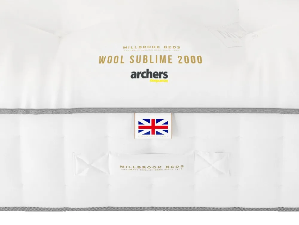 Millbrook Beds Millbrook Wool Sublime Pocket 2000 2ft6 Small Single Mattress