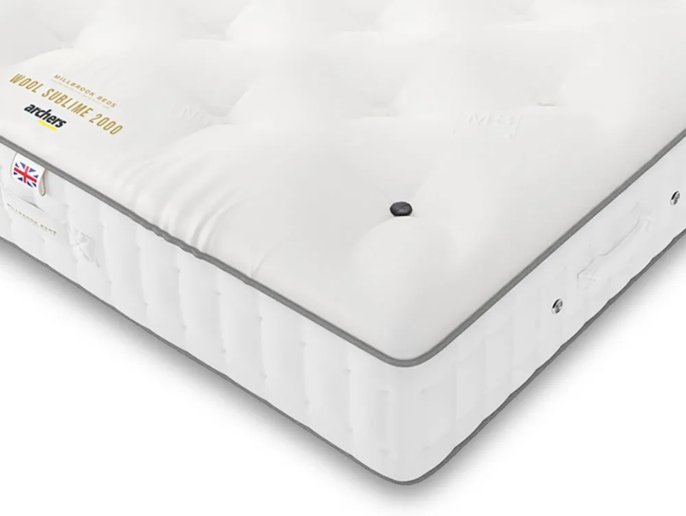 Millbrook Millbrook Wool Sublime Pocket 2000 2ft6 Small Single Mattress