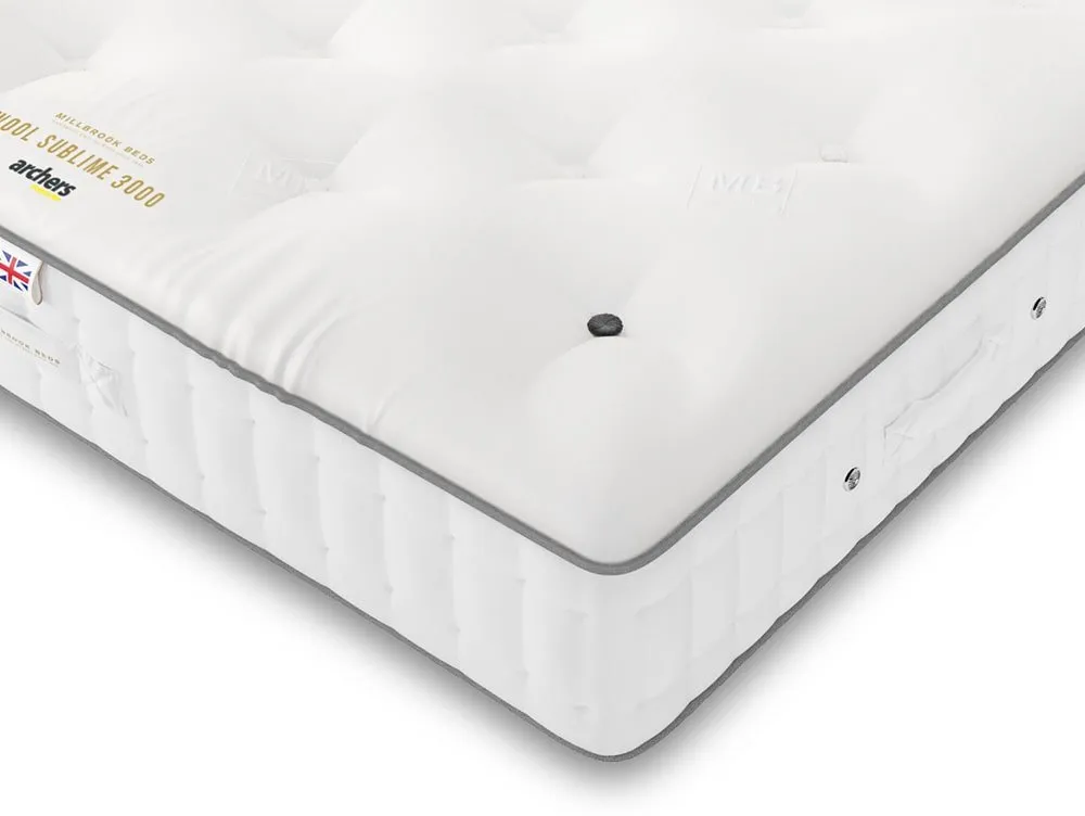 Millbrook Millbrook Wool Sublime Pocket 3000 2ft6 Small Single Mattress
