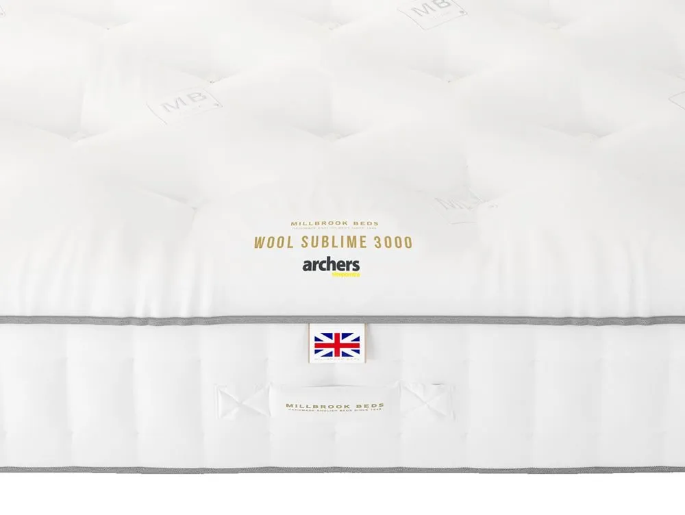 Millbrook Beds Millbrook Wool Sublime Pocket 3000 2ft6 Small Single Mattress