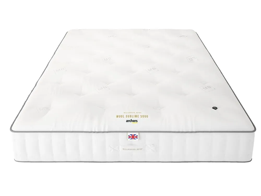 Millbrook Beds Millbrook Wool Sublime Pocket 3000 2ft6 Small Single Mattress