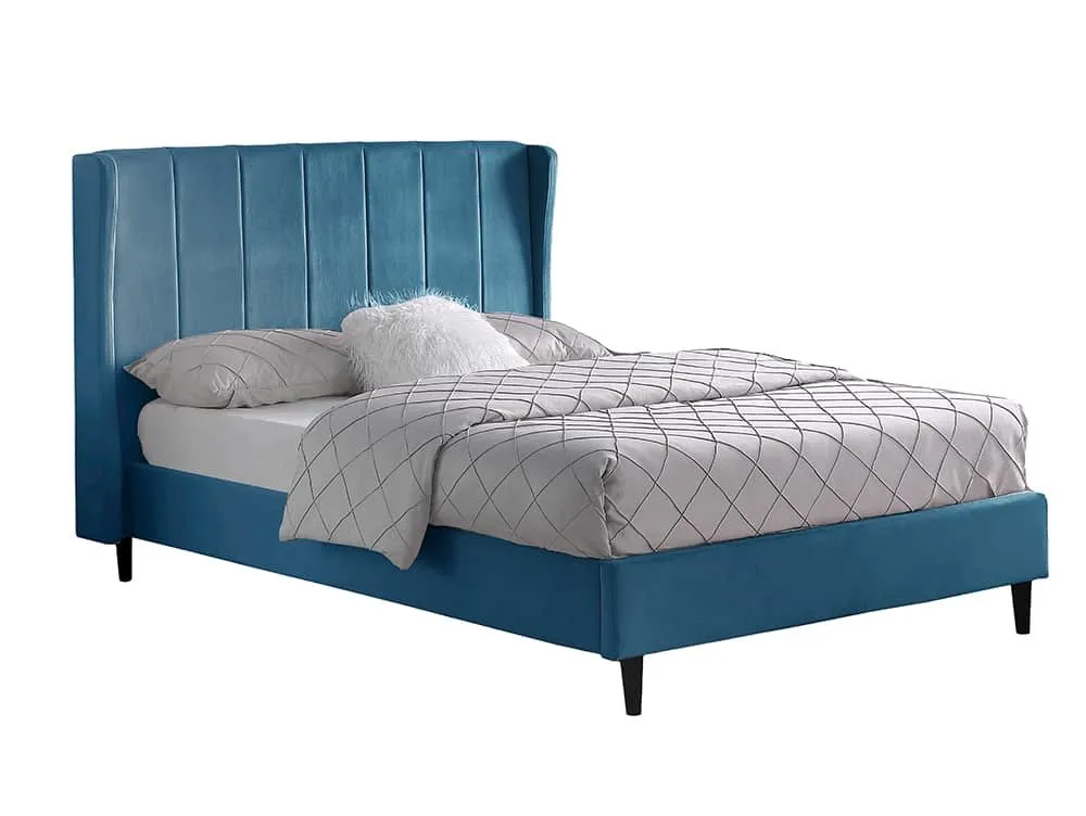 Seconique Seconique Amelia 5ft King Size Blue Fabric Bed Frame