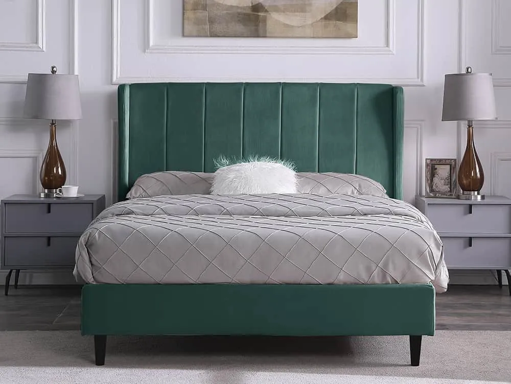 Seconique Seconique Amelia Green Fabric Bed Frame