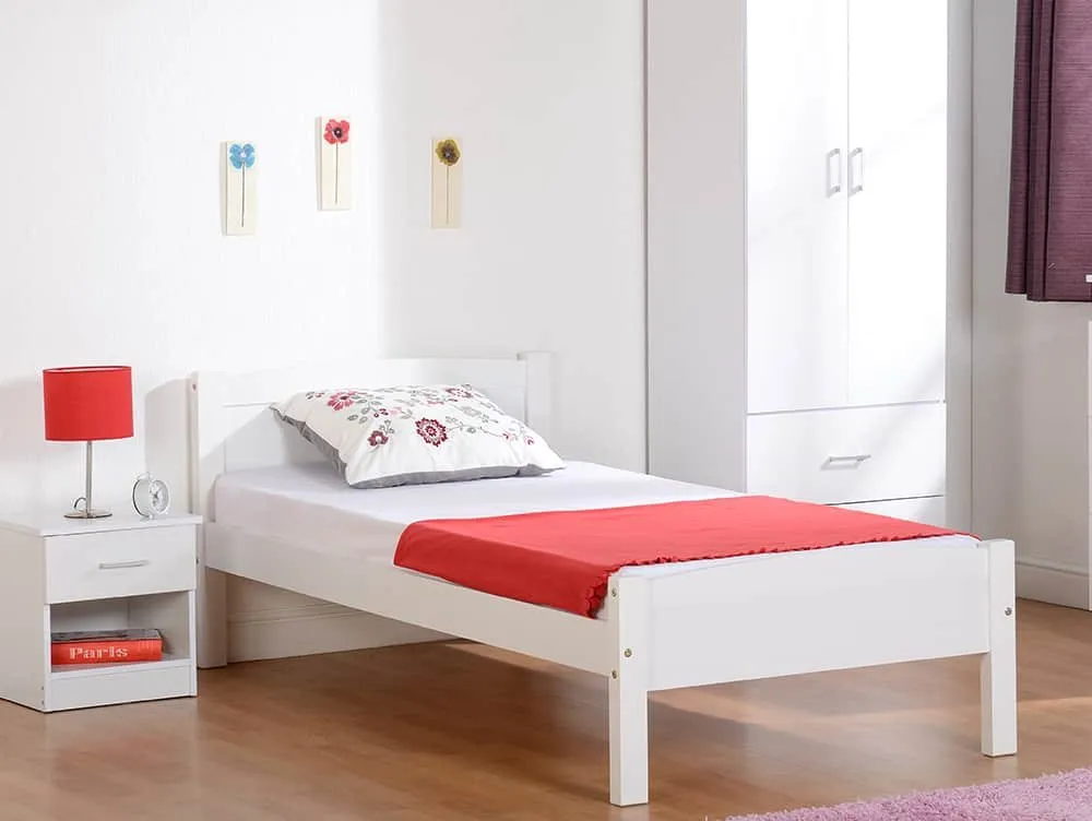 Seconique Seconique Amber 3ft Single White Wooden Bed Frame