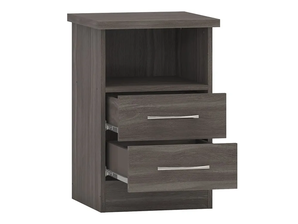 Seconique Seconique Nevada Black 2 Drawer Bedside Table