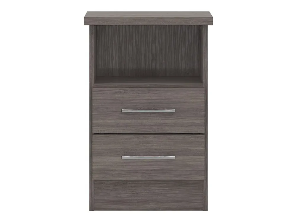 Seconique Seconique Nevada Black 2 Drawer Bedside Table