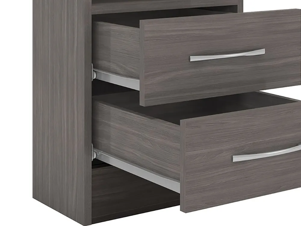 Seconique Seconique Nevada Black 2 Drawer Bedside Table