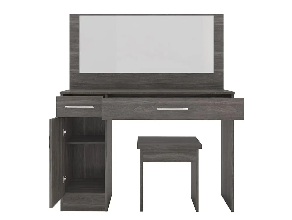 Seconique Seconique Nevada Black 2 Drawer Dressing Table and Stool