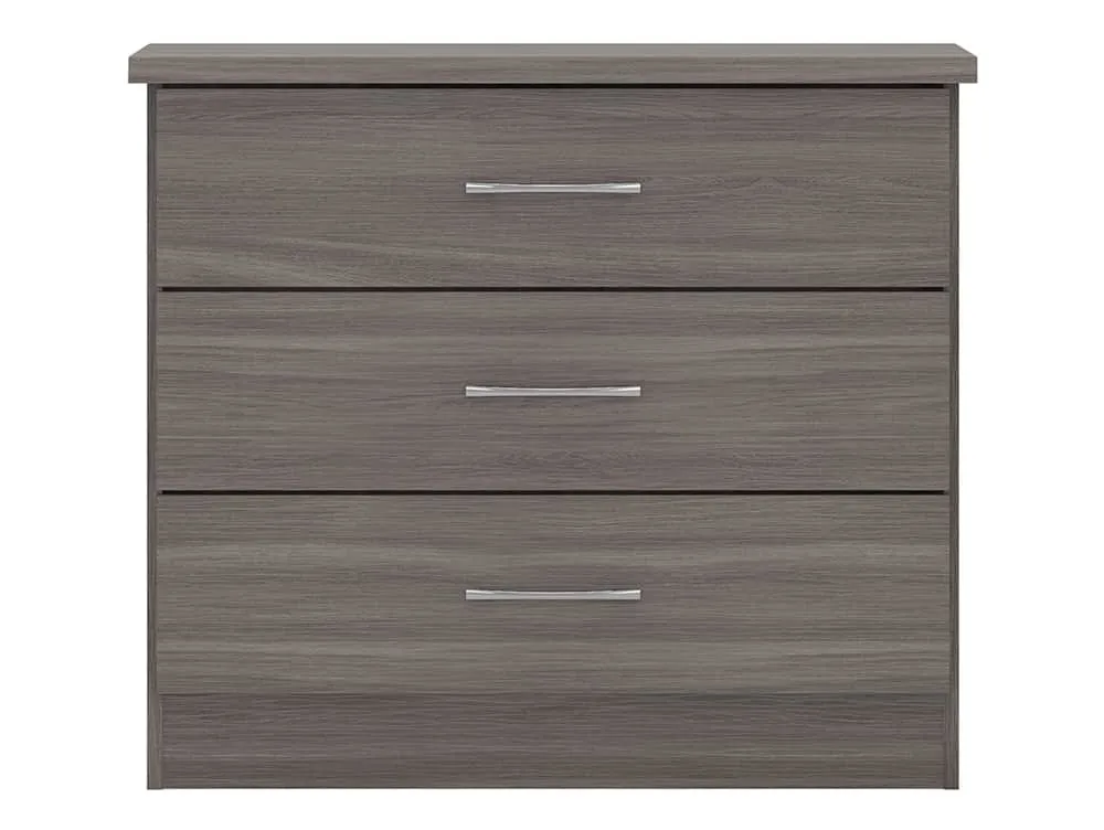 Seconique Seconique Nevada Black 3 Drawer Low Chest of Drawers