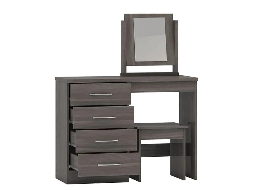 Seconique Seconique Nevada Black 4 Drawer Dressing Table and Stool