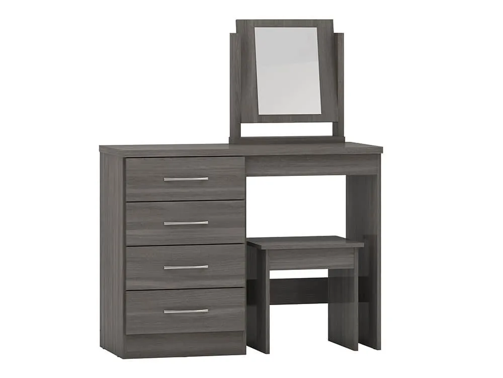 Seconique Seconique Nevada Black 4 Drawer Dressing Table and Stool