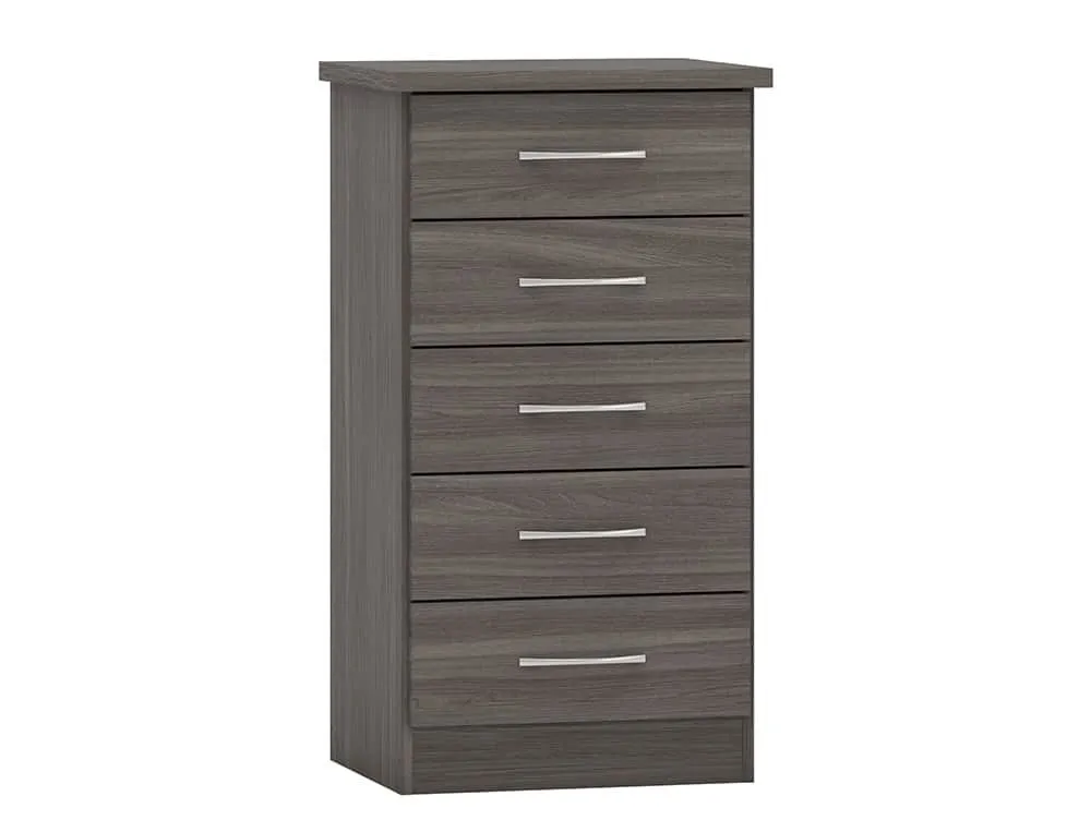 Seconique Seconique Nevada Black 5 Drawer Chest of Drawers