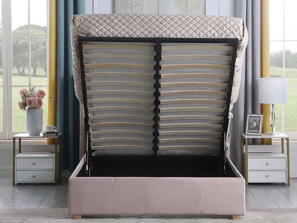 Seconique Seconique Amelia Pink Fabric Ottoman Bed Frame