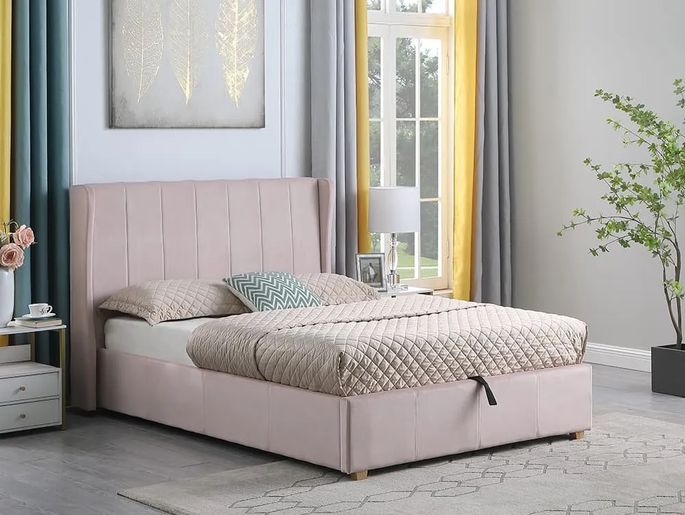 Seconique Seconique Amelia Pink Fabric Ottoman Bed Frame