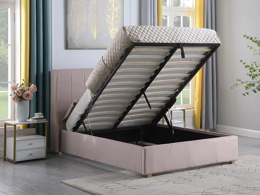 Seconique Seconique Amelia Pink Fabric Ottoman Bed Frame