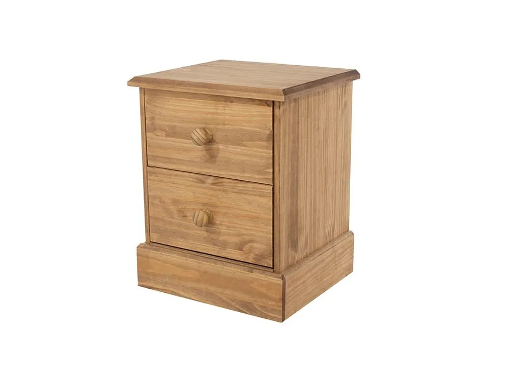 Core Core Cotswold Pine 2 Drawer Wooden Petite Bedside Table