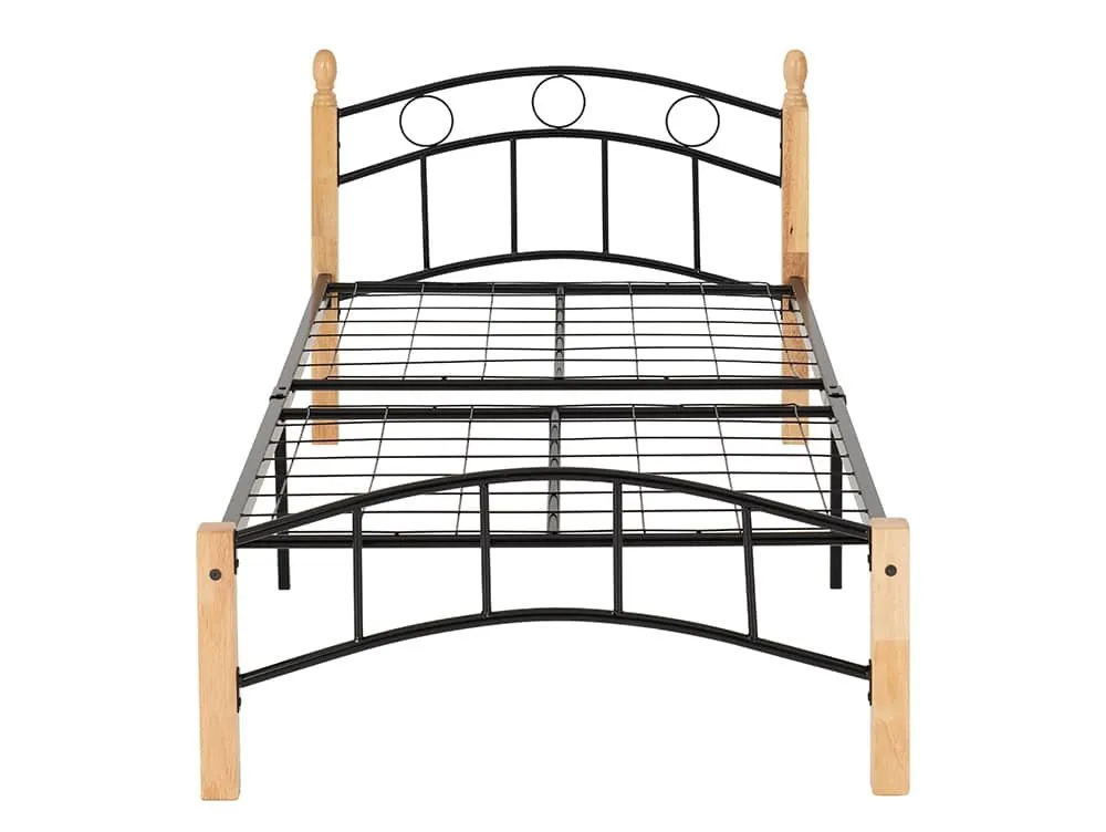 Seconique Seconique Luton 3ft Single Black and Beech Metal Bed Frame