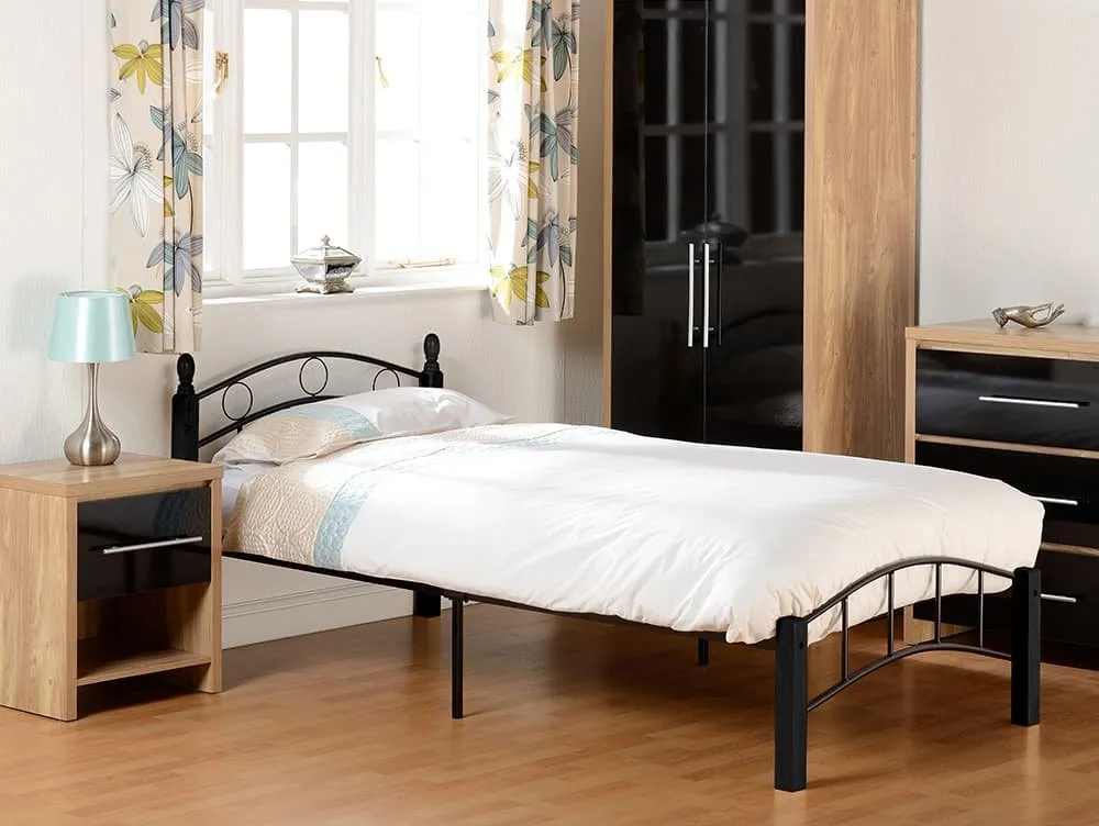 Seconique Luton 3ft Single Black Metal Bed Frame