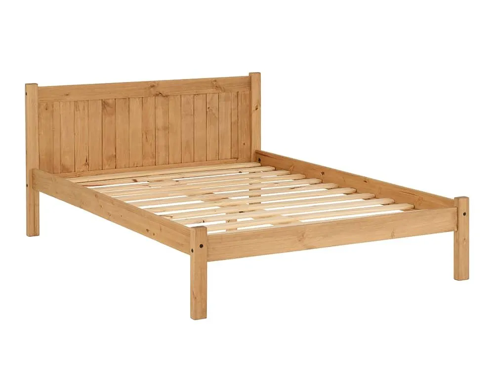 Seconique Seconique Maya 4ft Small Double Distressed Wax Pine Wooden Bed Frame