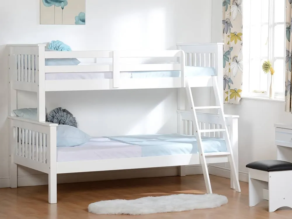 Seconique Seconique Neptune 3ft plus 4ft White Wooden Bunk Bed Frame