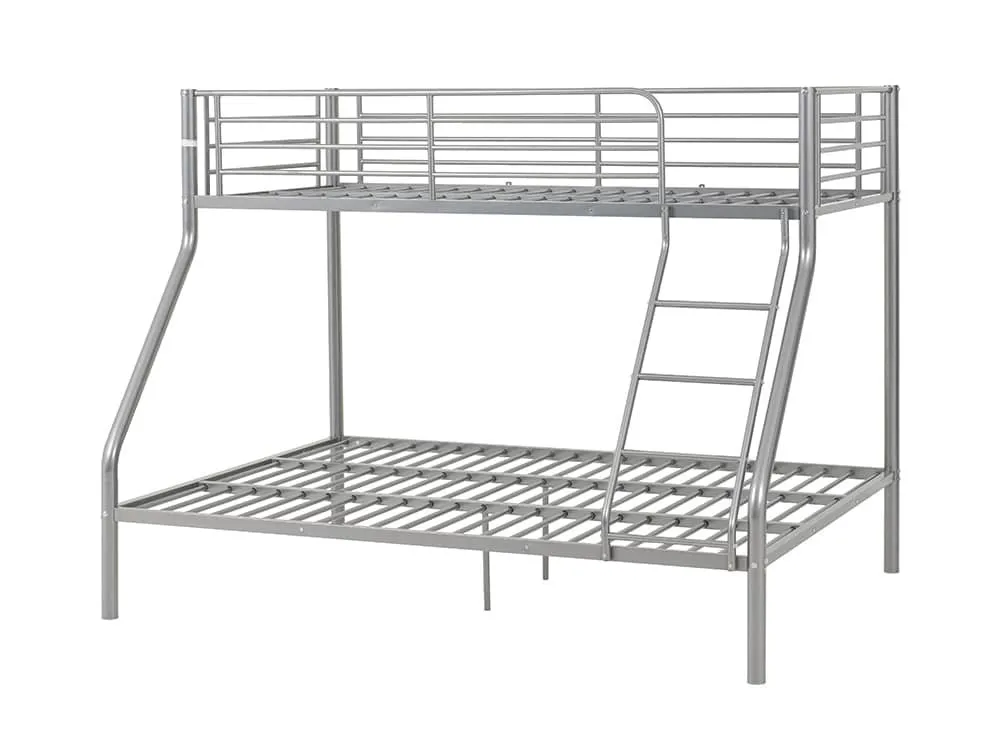 Seconique Seconique Tandi 3ft plus 4ft6 Silver Metal Bunk Bed Frame