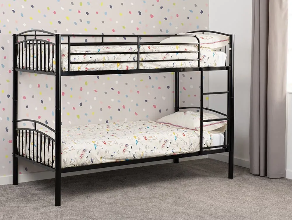 Seconique Seconique Ventura 3ft Black Metal Bunk Bed Frame