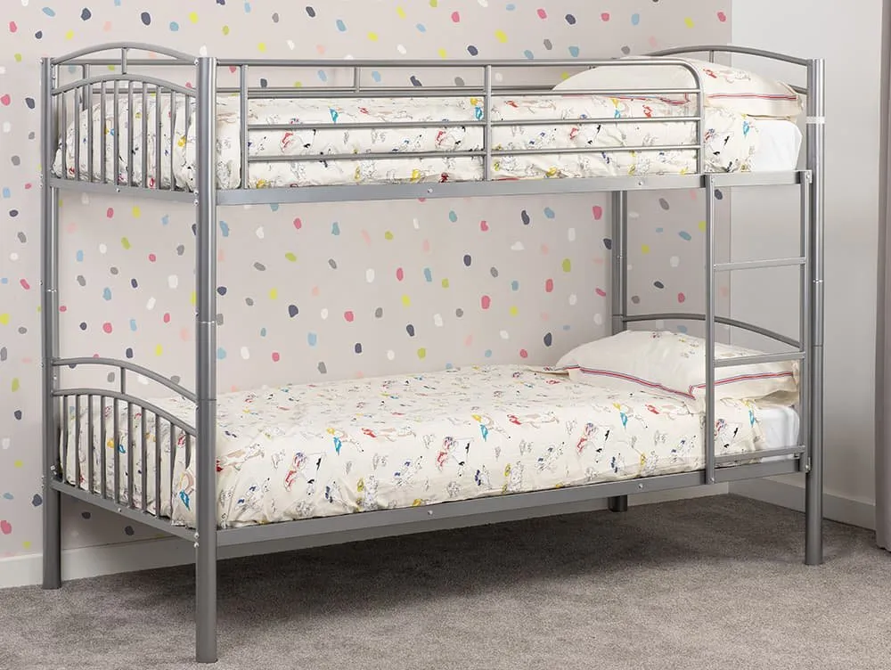 Seconique Seconique Ventura Silver Metal Bunk Bed Frame