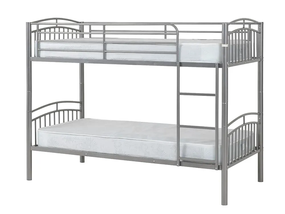 Seconique Seconique Ventura Silver Metal Bunk Bed Frame