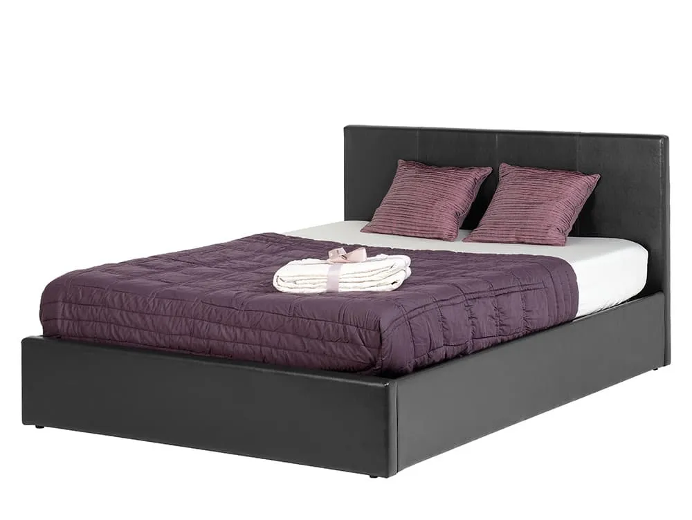 Seconique Seconique Waverley 4ft6 Double Black Faux Leather Ottoman Bed Frame