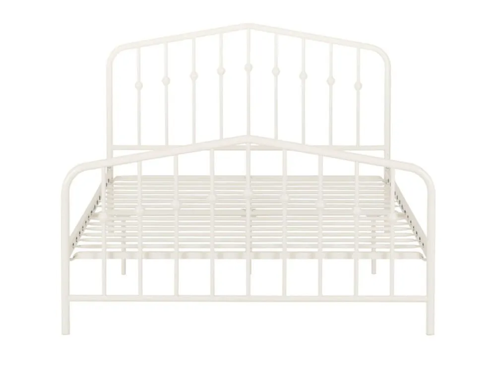 White metal queen clearance size bed frame