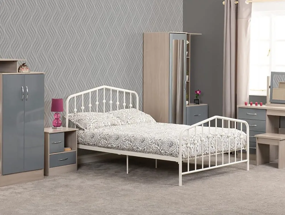 Seconique Seconique York 5ft King Size White Metal Bed Frame