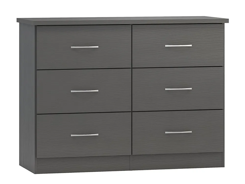 Seconique Seconique Nevada Matt Grey 3+3 Drawer Chest of Drawers