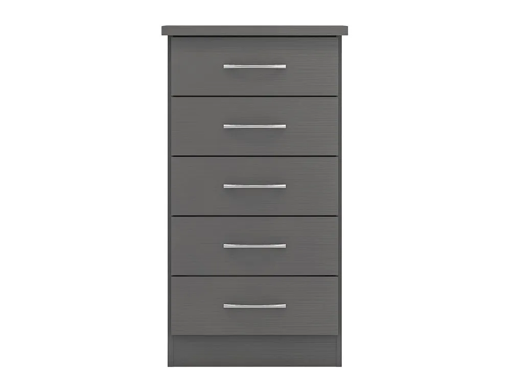 Seconique Seconique Nevada Matt Grey 5 Drawer Chest of Drawers