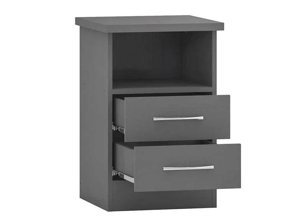 Seconique Seconique Nevada Matt Grey 2 Drawer Bedside Table