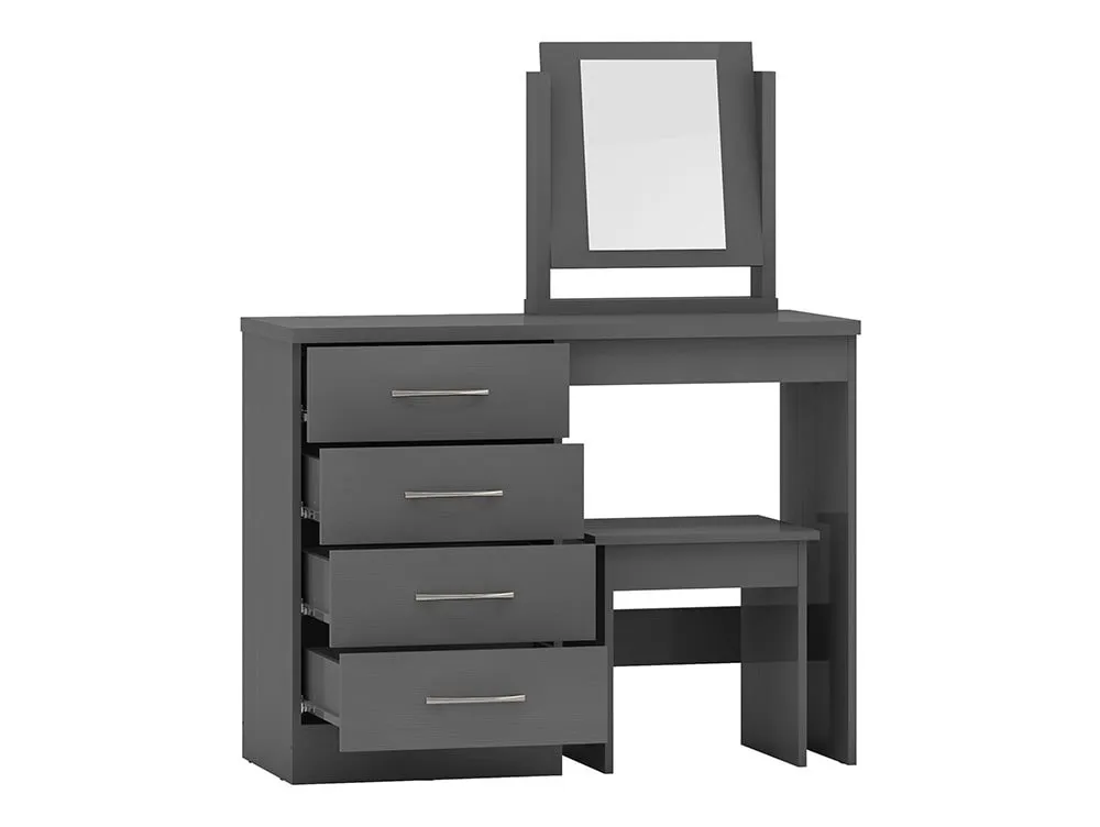 Seconique Seconique Nevada Matt Grey 4 Drawer Dressing Table and Stool