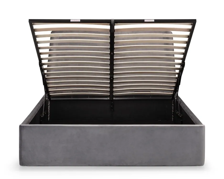 Julian Bowen Julian Bowen Frida Grey Velvet Ottoman Bed Frame