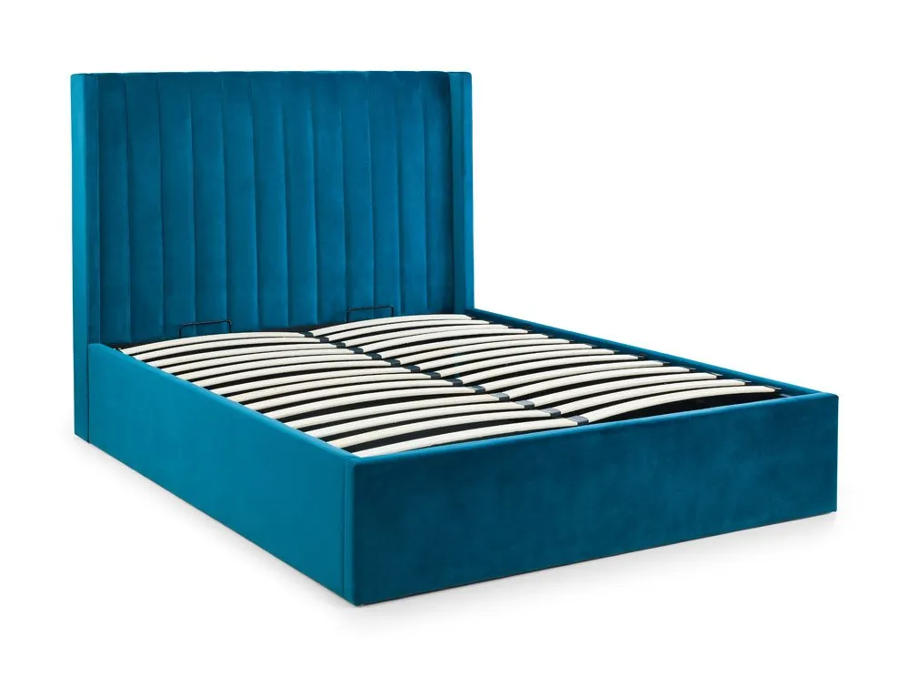 Julian Bowen Julian Bowen Langham 6ft Super King Size Teal Velvet Ottoman Bed Frame