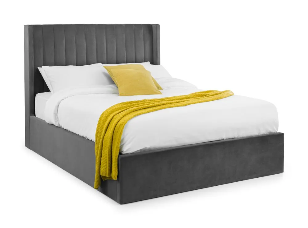 Julian Bowen Julian Bowen Langham Grey Velvet Ottoman Bed Frame