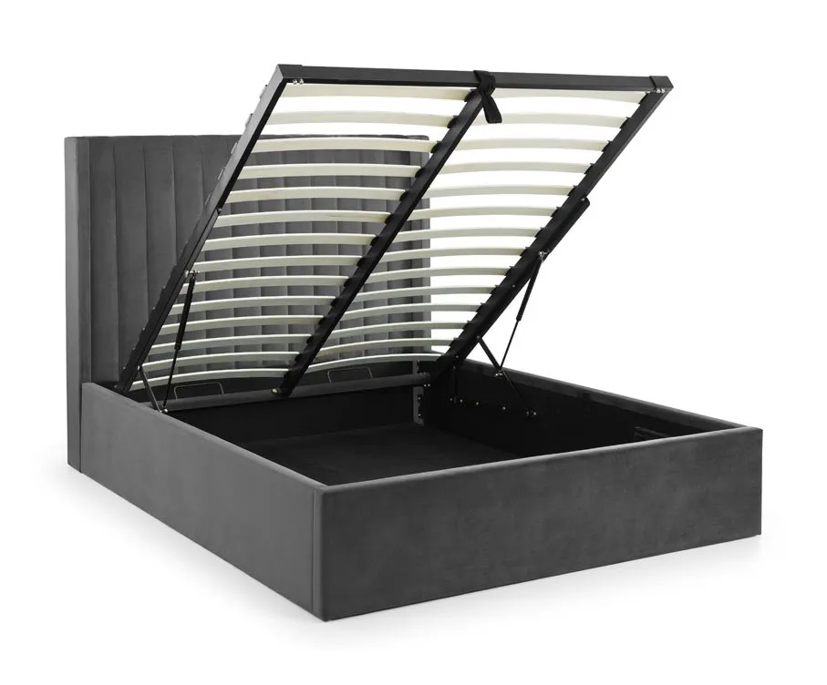 Julian Bowen Julian Bowen Langham Grey Velvet Ottoman Bed Frame