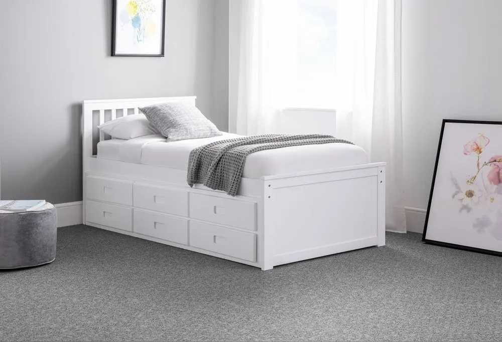 Julian Bowen Julian Bowen Maisie Surf White Wooden Guest Bed Frame