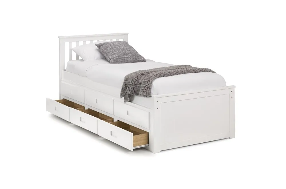 Julian Bowen Julian Bowen Maisie Surf White Wooden Guest Bed Frame