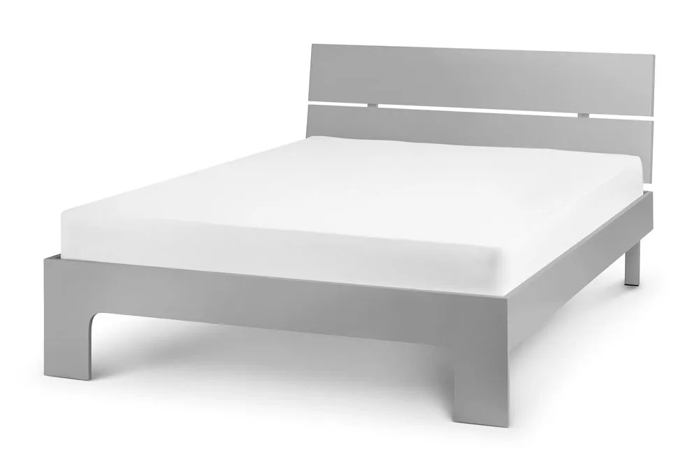 Julian Bowen Julian Bowen Manhattan 5ft King Size Grey High Gloss Bed Frame