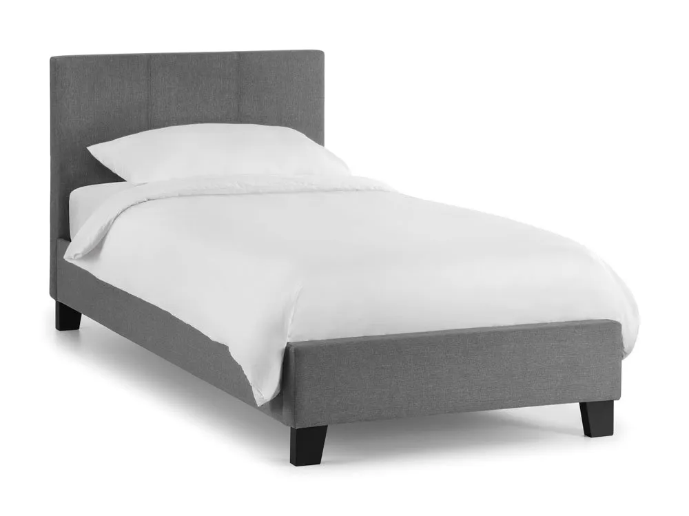 Julian Bowen Julian Bowen Rialto 3ft Single Grey Linen Fabric Bed Frame