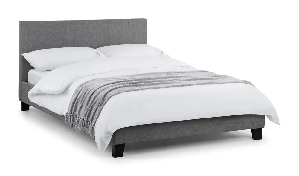 Julian Bowen Julian Bowen Rialto 4ft6 Double Grey Linen Fabric Bed Frame