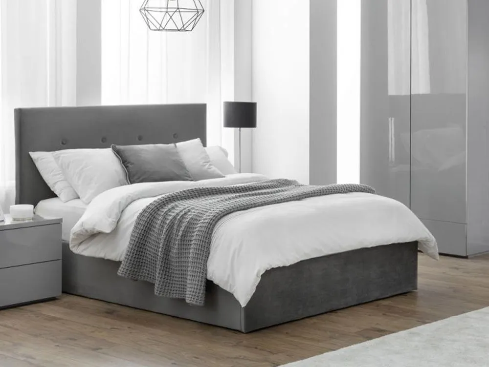 Julian Bowen Julian Bowen Shoreditch Grey Velvet Ottoman Bed Frame